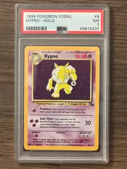 Pokemon Fossil Hypno 8/62 HOLO PSA 7 #49815207 - Image 2