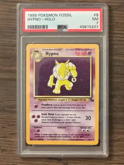 Pokemon Fossil Hypno 8/62 HOLO PSA 7 #49815207 - Image 3
