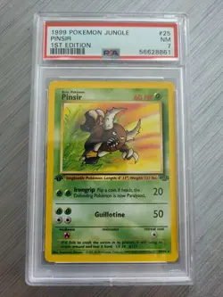 1999 Jungle PSA 7 NM Pinsir 1st Edition #25 Pokemon 1999 Rare Non Holo - Image 1