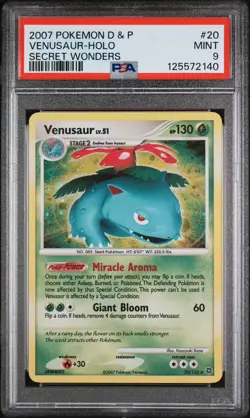 Pokemon 2007 Venusaur Holo 20/132 Diamond And Pearl Secret Wonders PSA 9 MINT! - Image 1