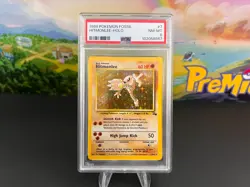 PSA 8 Hitmonlee Holo Unlimited 1999 Pokemon Fossil #7 - Image 1