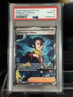 2025 POKEMON PFL EN-PHANTASMAL FLAMES ULTRA RARE #120 GRIMSLEY'S MOVE PSA 10 - Image 1