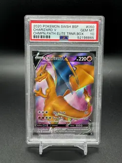 2020 Pokemon Champions Path ETB Promo Charizard V SWSH050 PSA Gem Mint 10 - Image 1