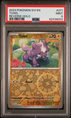 2023 POKEMON SVI EN-SCARLET & VIOLET REVERSE HOLO #071 TOXEL PSA 9 - Image 1