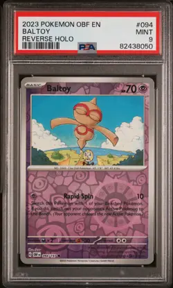 2023 POKEMON OBF EN-OBSIDIAN FLAMES REVERSE HOLO #094 BALTOY PSA 9 - Image 1