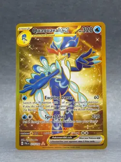 Pokemon - 273/193 Quaquaval ex SV02 Paldea Evolved Gold Hyper Rare Full Art Holo - Image 1