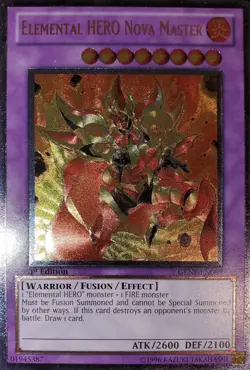 Yugioh 2011 Elemental Hero Nova Master UTR 1st Ed. GENF-EN093 Near Mint - Image 1