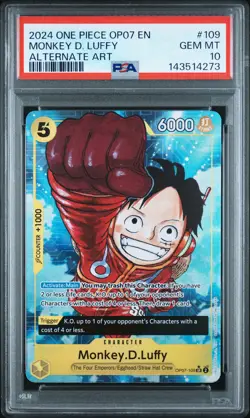 2024 One Piece Op07-500 Years In The Future #109 Monkey D. Luffy Alt Art PSA 10 - Image 1