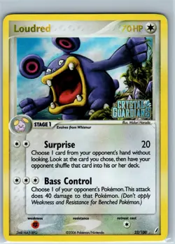 Pokemon Card - Loudred 23/100 EX Crystal Guardians Rare Reverse Holo Stamped MP - Image 1