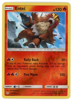 Entei Reverse Holo 28/236 Cosmic Eclipse Pokemon Card - Image 1