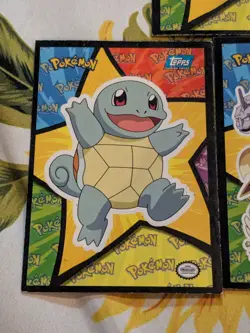 9 Cards! - Sticker/Puzzle Card- Topps Pokemon Pikachu Squirtle Venusaur Etc Blue - Image 2