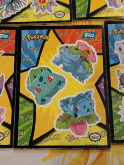 9 Cards! - Sticker/Puzzle Card- Topps Pokemon Pikachu Squirtle Venusaur Etc Blue - Image 4