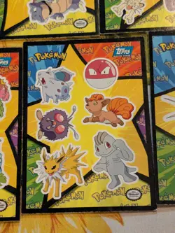 9 Cards! - Sticker/Puzzle Card- Topps Pokemon Pikachu Squirtle Venusaur Etc Blue - Image 5