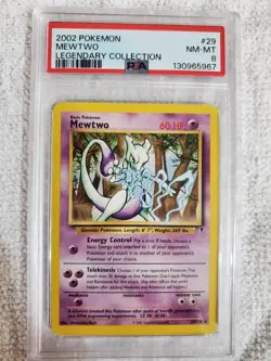 Pokemon TCG Mewtwo Legendary Collection Non-Holo Rare Card 29/110 PSA 8 - Image 1