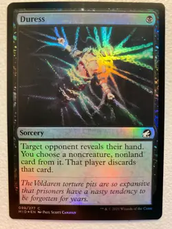 MTG 1x FOIL Duress # 98 Innistrad: Midnight Hunt Magic the Gathering Card x1 NM - Image 1