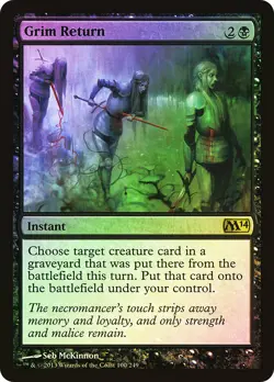 MTG FOIL Grim Return - Magic 2014 #100 - Image 1