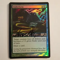 Magic The Gathering - 1x Signed Foil Snakeform (mtg) Eventide - Image 1