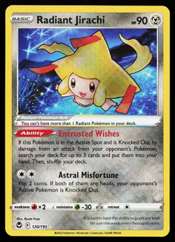 Radiant Jirachi 120/195 Holo Silver Tempest Pokemon Card - Image 1