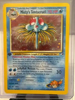 Pokemon Mint 1st Edition Holo Misty's Tentacruel Gym Heroes 10/132 W/ Holo Swirl - Image 1