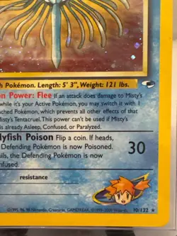 Pokemon Mint 1st Edition Holo Misty's Tentacruel Gym Heroes 10/132 W/ Holo Swirl - Image 4