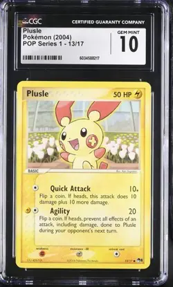 2004 Plusle 013/017 Pokemon POP Series 1 Regular CGC 10 - Image 1