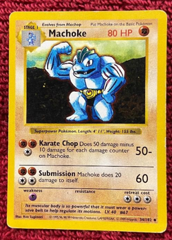 Pokemon Base Set (Shadowless) Machoke Stage 1 VG (1562) - Image 1
