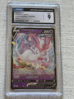 Pokemon Sylveon V Rapid Strike Ultra Rare Holo 074/203 Evolving Skies CGC 9 2021 - Image 1