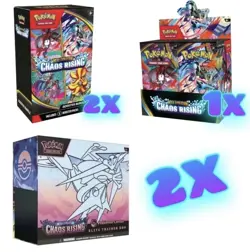 Chaos Rising Pokemon Center 2 ETBs & 1 Booster Box & 2 Booster Bundles Presale - Image 1