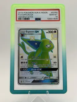 2019 POKEMON SUN & MOON HIDDEN FATES #SV60 FULL ART/ESPEON GX PSA 10 - Image 1