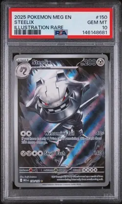 2025 POKEMON MEG EN-MEGA EVOLUTION ILLUSTRATION RARE #150 STEELIX PSA 10 - Image 1