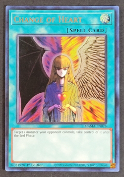 Yugioh TCG - Change of Heart - MAMA-EN078 - NM - Ultra Rare - 1st Edition 2013 - Image 1