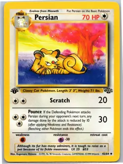 Persian Uncommon Jungle 1st Edition 42/64 Pokemon Card NM - Image 1