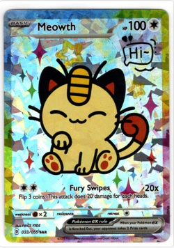 Pokemon Cracked Ice Holo - Rainbow Boarder * Fan Art * MEOWTH - Image 1
