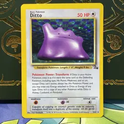 Pokemon 1999 Ditto 3/62 Fossil Holo MP + - Image 1
