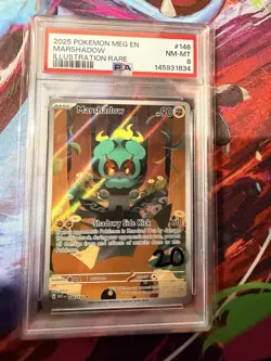 2025 POKEMON MEG EN-MEGA EVOLUTION ILLUSTRATION RARE #146 MARSHADOW PSA 8 - Image 1