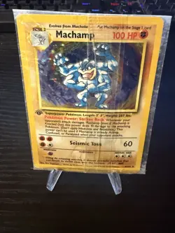 Pokemon TCG Machamp Base Set 1st Edition Holo Rare SEALED - Image 1