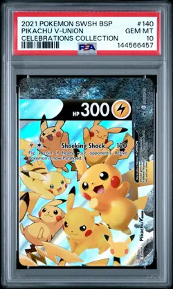 PSA 10 Pikachu V-Union Celebrations Collection 2021 Pokemon SWSH BSP #140 - Image 1