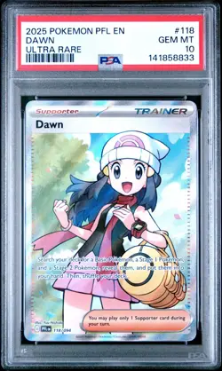 2025 POKEMON PFL EN-PHANTASMAL FLAMES ULTRA RARE #118 DAWN PSA 10 - Image 1