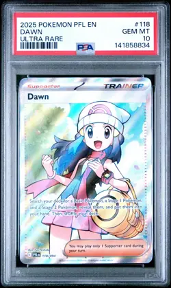 2025 POKEMON PFL EN-PHANTASMAL FLAMES ULTRA RARE #118 DAWN PSA 10 - Image 3