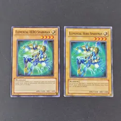 Yugioh TCG - 2x Elemental Hero Sparkman - LCGX-EN006 + YSD-EN010 LP/MP 1st 2006 - Image 2