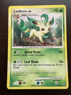 Leafeon 24/100 Holo Rare Majestic Dawn 2008 Pokemon Card LP - Image 1