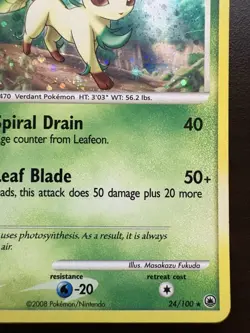 Leafeon 24/100 Holo Rare Majestic Dawn 2008 Pokemon Card LP - Image 5