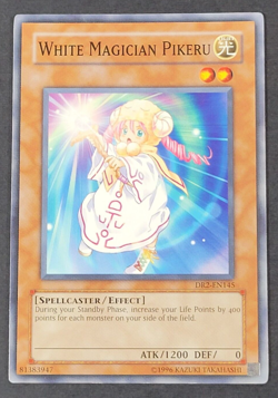 Yugioh TCG - 1x White Magician Pikeru. DR2-EN145 - LP/NM - Unlimited Common 2005 - Image 1