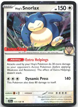 Hop's Snorlax 117/159 Holo Promo Miscellaneous Cards & Products Pokemon NM - Image 1