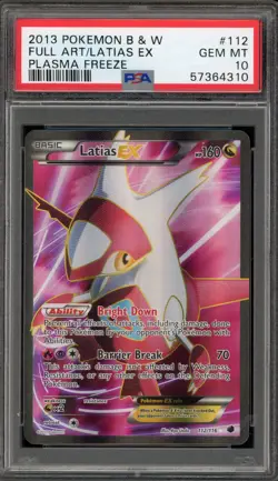 Pokemon Latias EX Plasma Freeze Full Art #112 PSA 10 Gem Mint - Image 1