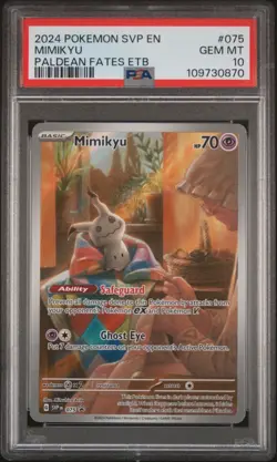 2024 POKEMON SVP EN-SV BLACK STAR PROMO #075 MIMIKYU PALDEAN FATES ETB PSA 10 - Image 1