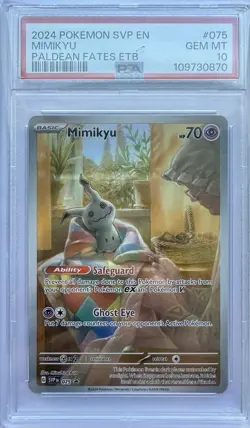 2024 POKEMON SVP EN-SV BLACK STAR PROMO #075 MIMIKYU PALDEAN FATES ETB PSA 10 - Image 4