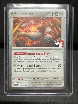 Heatran 123/167 Rare Cosmos Holo Stamped Promo Pokemon Play! Prize Pack NM - Image 1