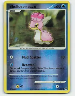 2007 Pokemon, Secret Wonders, #107/132 Shellos West Sea, Reverse Holo Common - Image 1