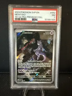 2023 Pokemon PSA 7 Mewtwo #52 Black Star Promo Scarlet & Violet 151 UPC Promo - Image 1